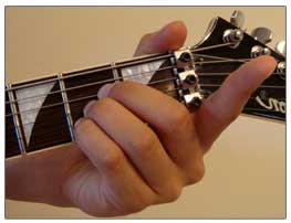 A Major chord finger placement