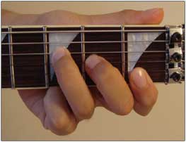 F Major chord finger placement