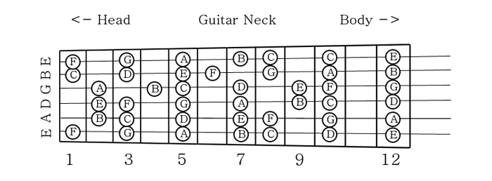 guitar notes diagram